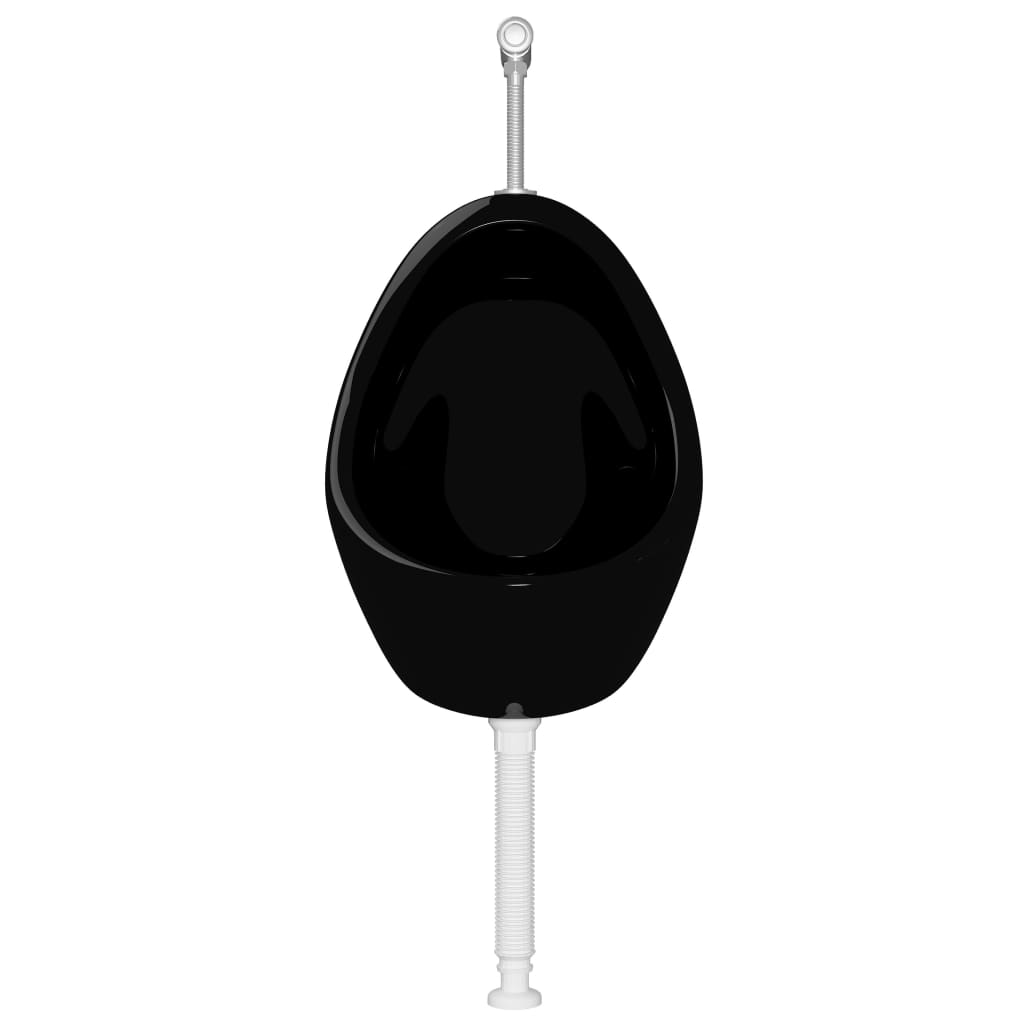 Wall Hung Urinal with Flush Valve Ceramic Black