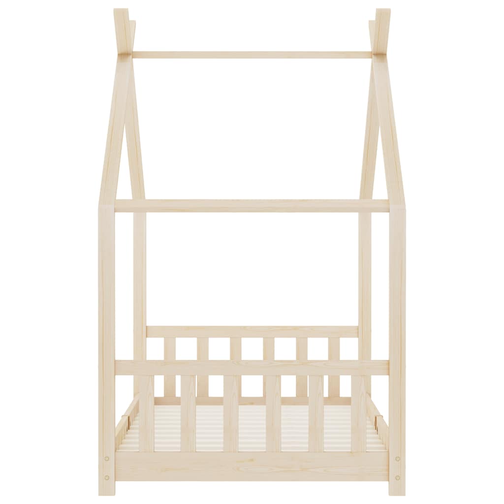 Kids Bed Frame Solid Pine Wood 90x200 cm