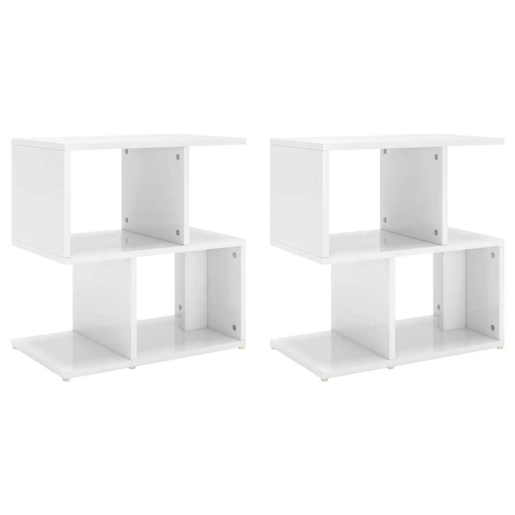 Bedside Cabinets 2 pcs High Gloss White 50x30x51.5 cm Engineered Wood