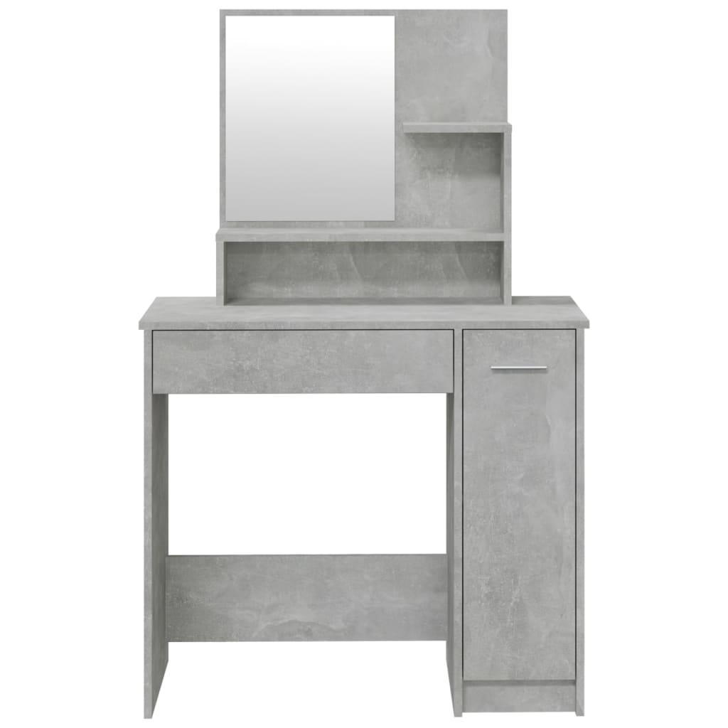 Dressing Table with Mirror Concrete Grey 86.5x35x136 cm