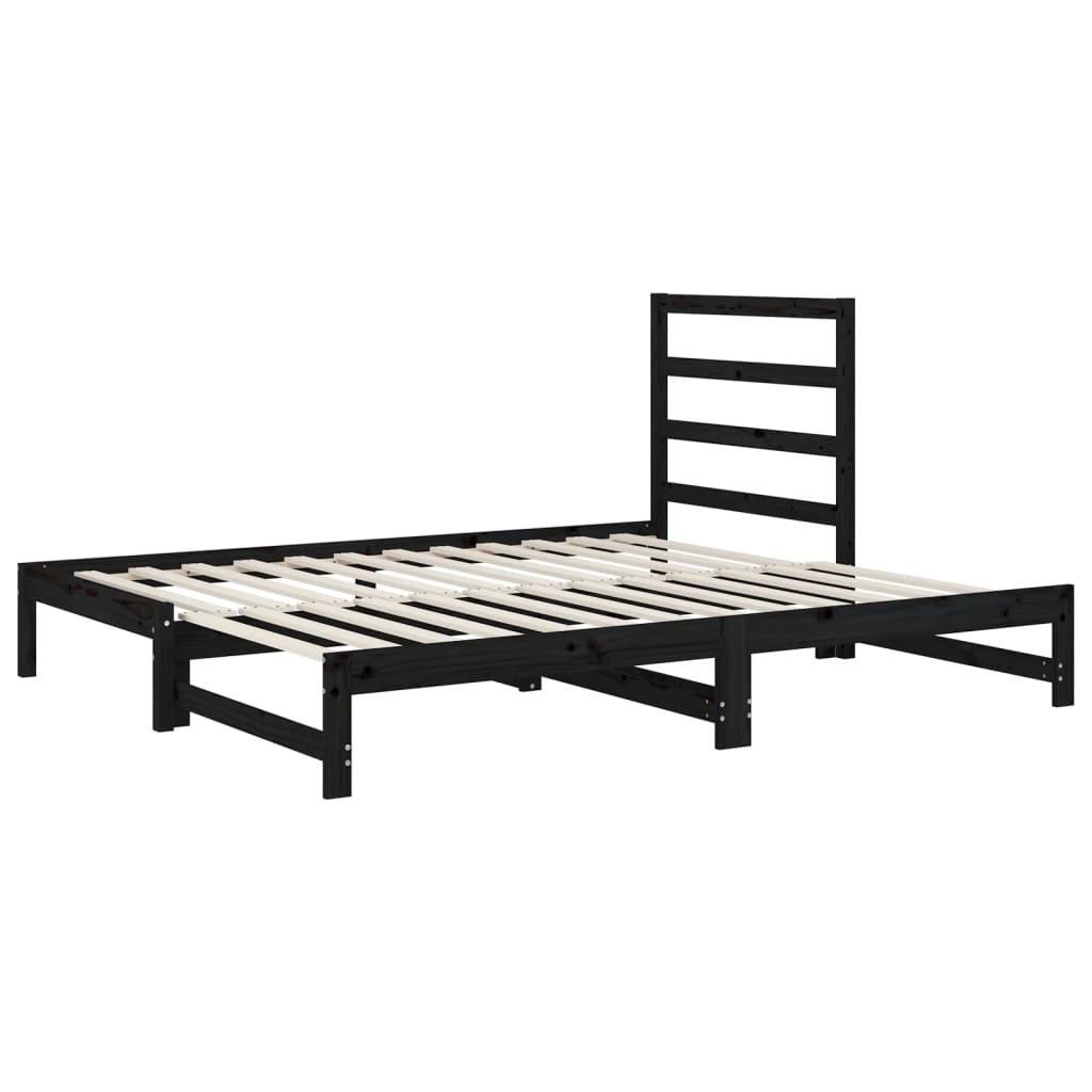 Pull-out Day Bed without Mattress Black 2x(90x190) cm