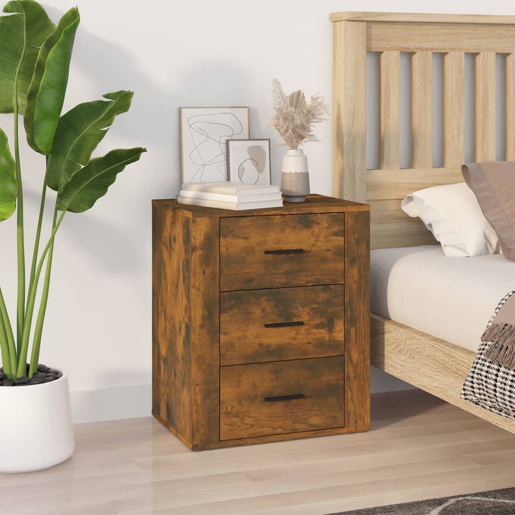 Bedside Cabinet Smoked Oak 50x36x60 cm Engineered Wood