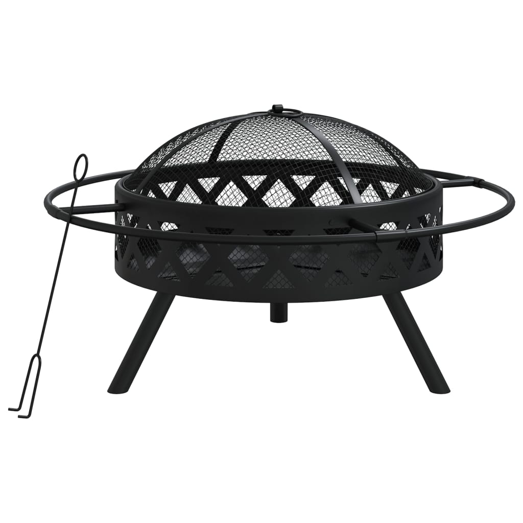 Fire Pit with Poker 70 cm XXL Steel