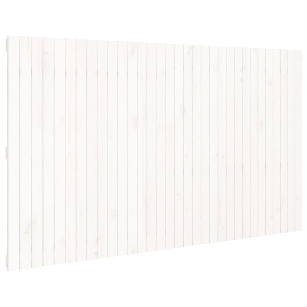 Wall Headboard White 204x3x110 cm Solid Wood Pine