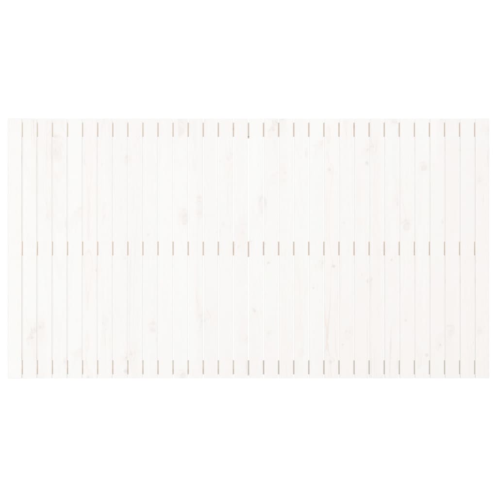 Wall Headboard White 204x3x110 cm Solid Wood Pine