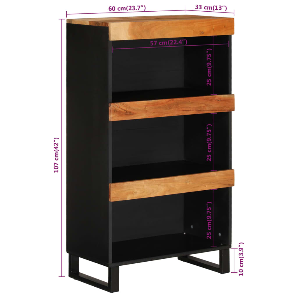 Side Cabinet 60x33x107 cm Solid Wood Acacia