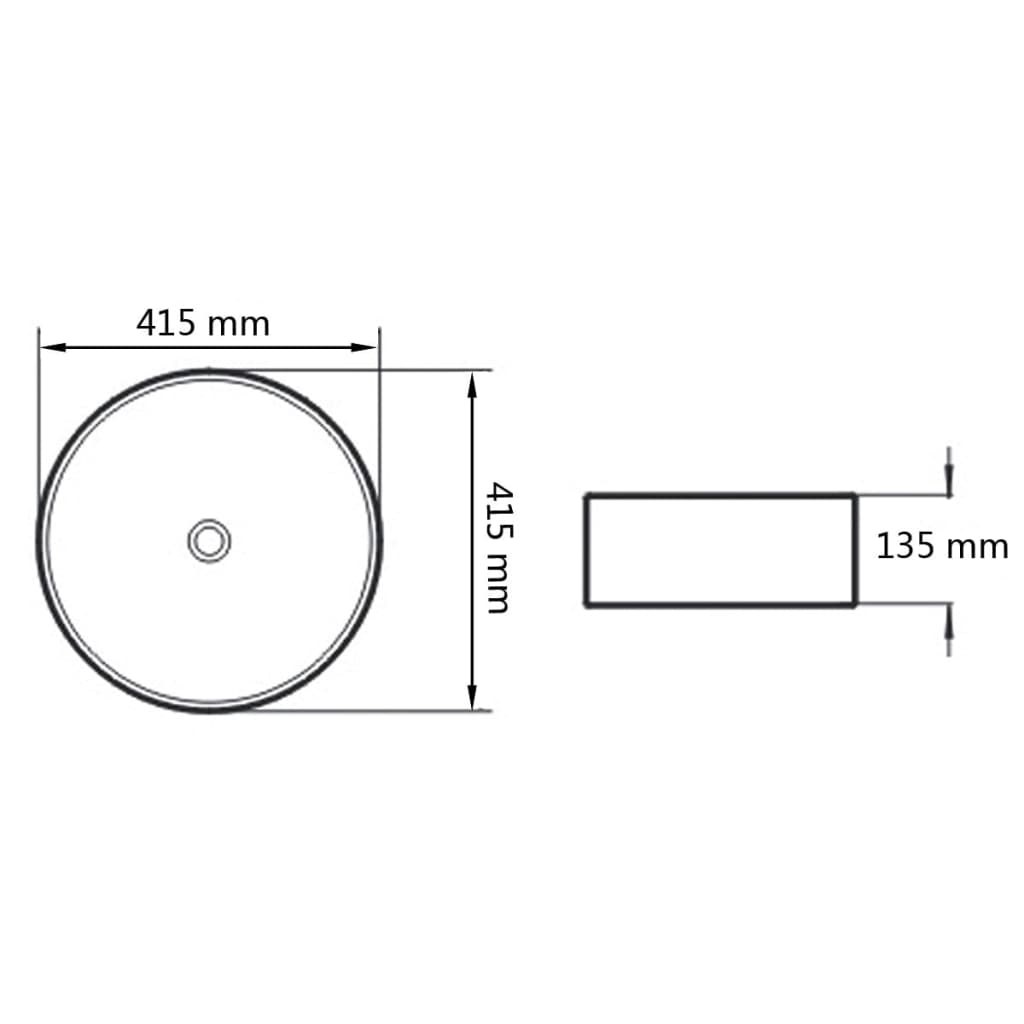 Basin Round Ceramic White 41.5x13.5 cm