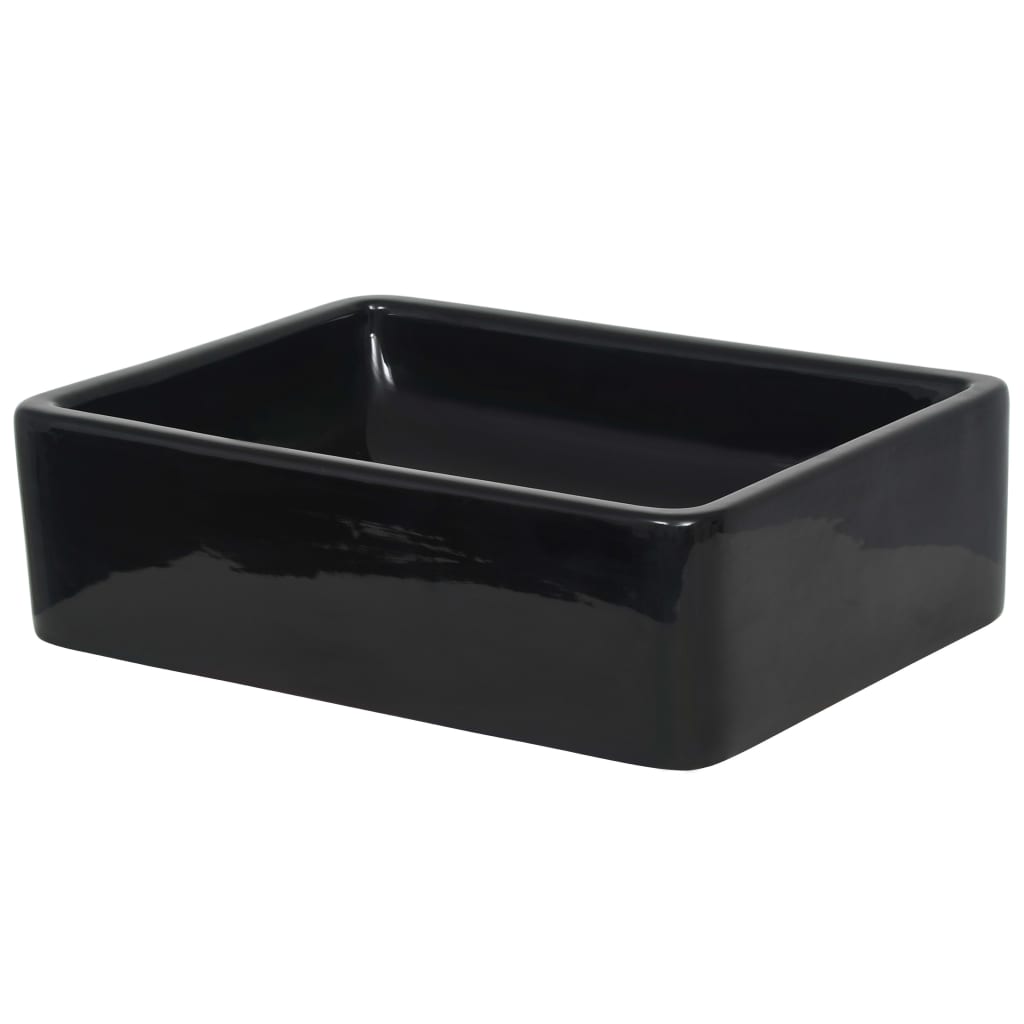 Basin Ceramic Rectangular Black 41x30x12 cm