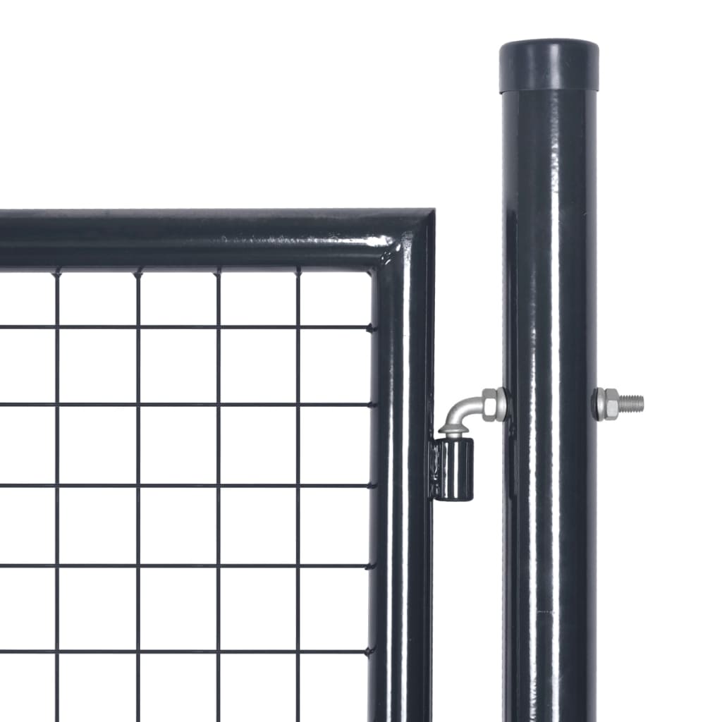 Mesh Garden Gate Galvanised Steel 85.5x100 cm Grey