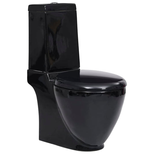 Ceramic Toilet Back Water Flow Black