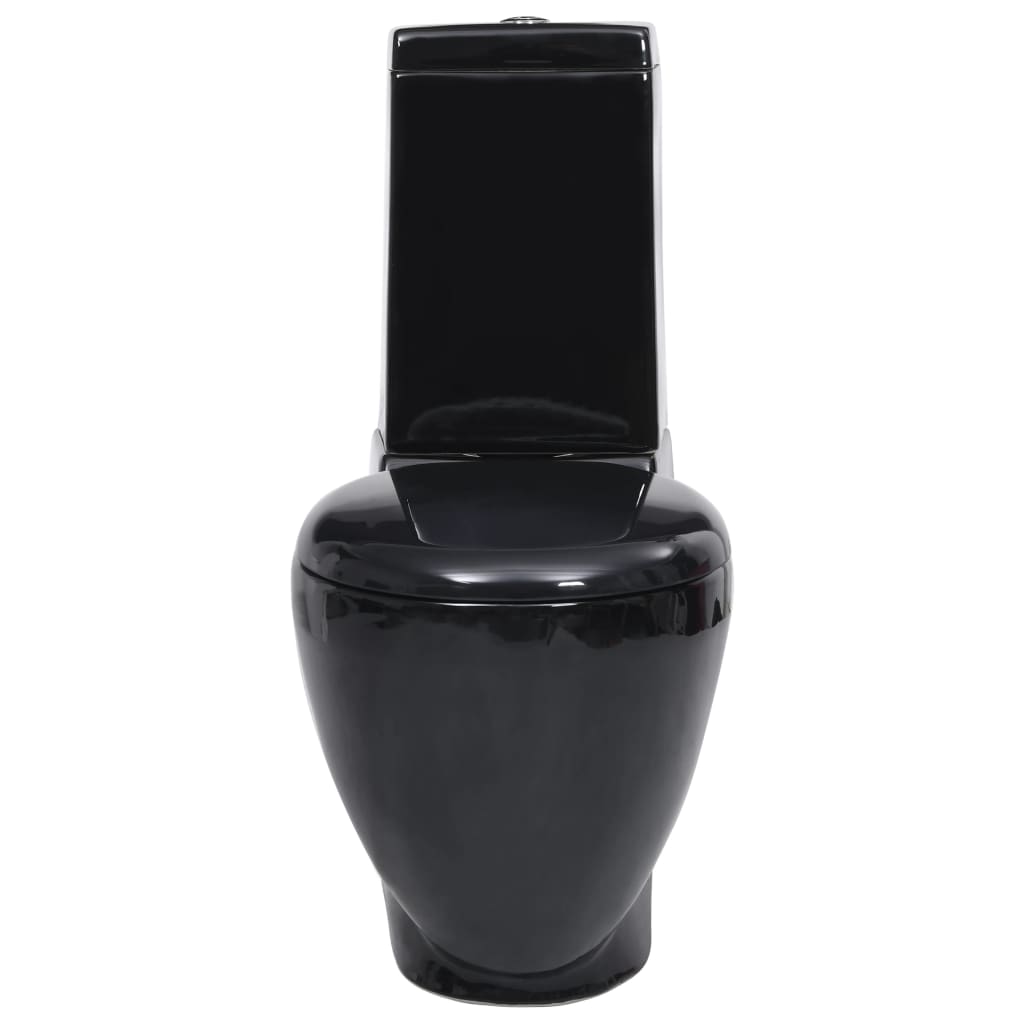 Ceramic Toilet Back Water Flow Black