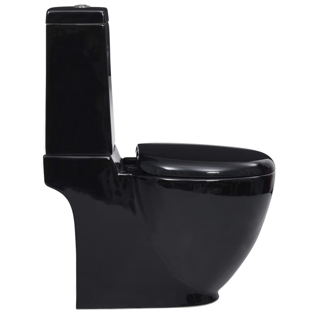 Ceramic Toilet Back Water Flow Black