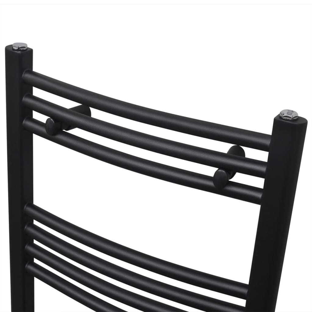 Bathroom Heating Towel Rail Radiator Curve 500x764 mm Black