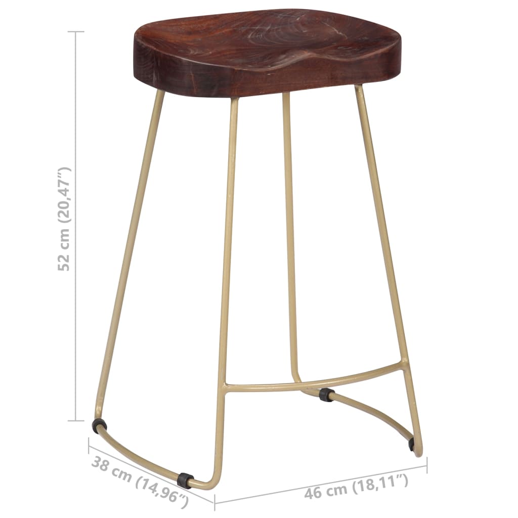 Gavin Bar Stools 2 pcs Solid Mango Wood