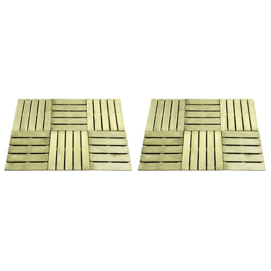 12 pcs Decking Tiles 50x50 cm Wood Green