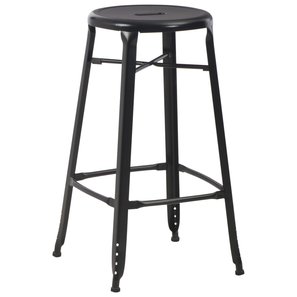 Bar Stools 4 pcs Black Steel