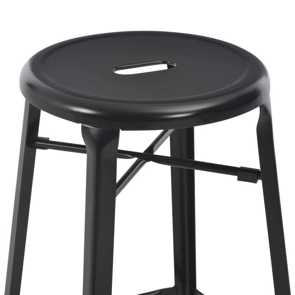 Bar Stools 4 pcs Black Steel