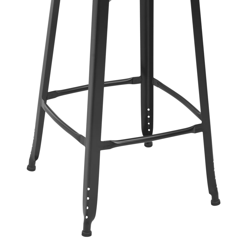 Bar Stools 4 pcs Black Steel