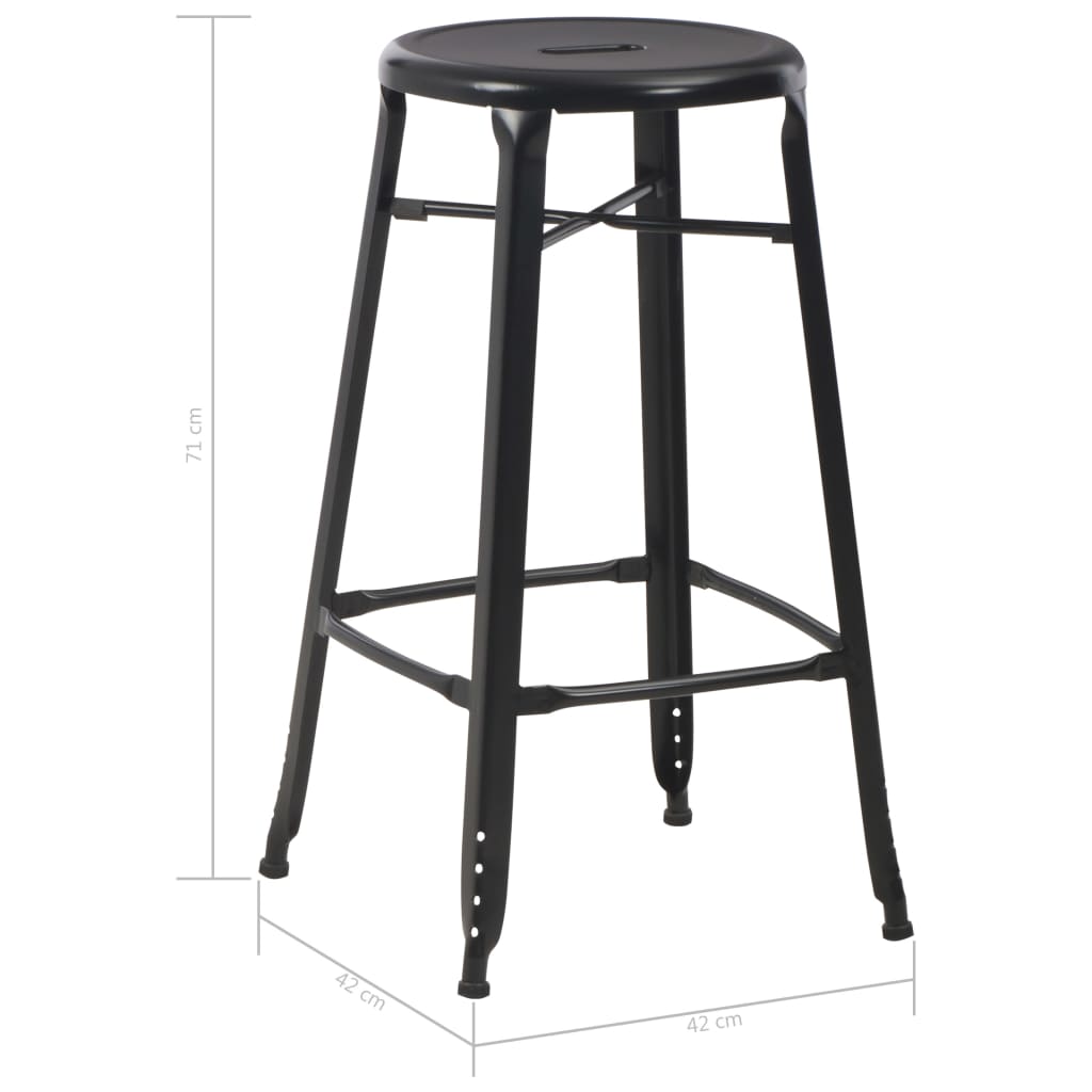 Bar Stools 4 pcs Black Steel