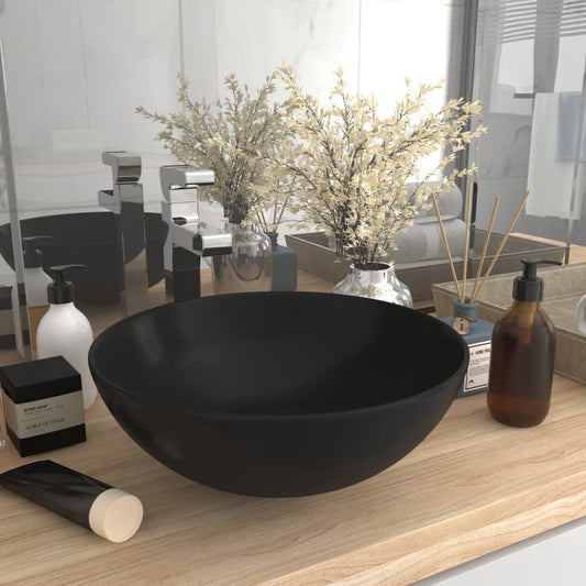 Bathroom Sink Ceramic Matt Black Round