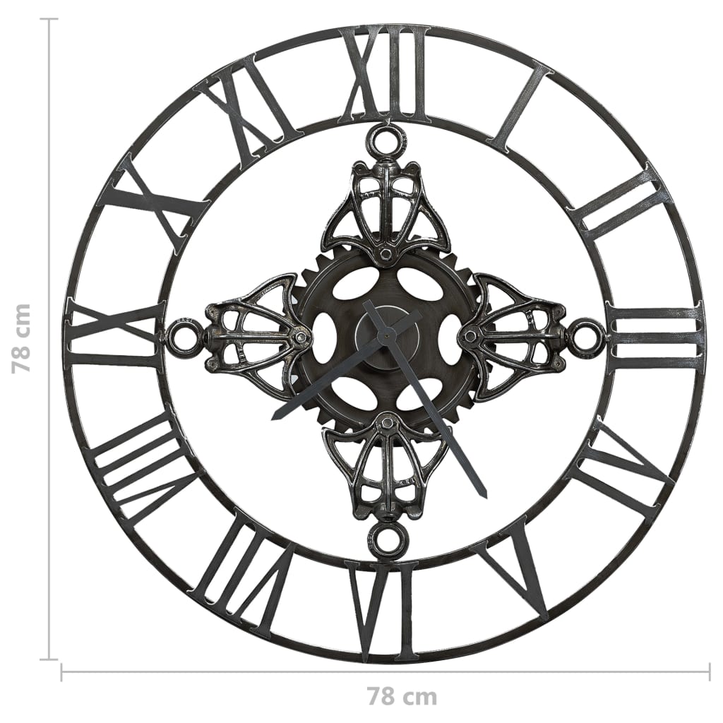 Wall Clock Silver 78 cm Metal