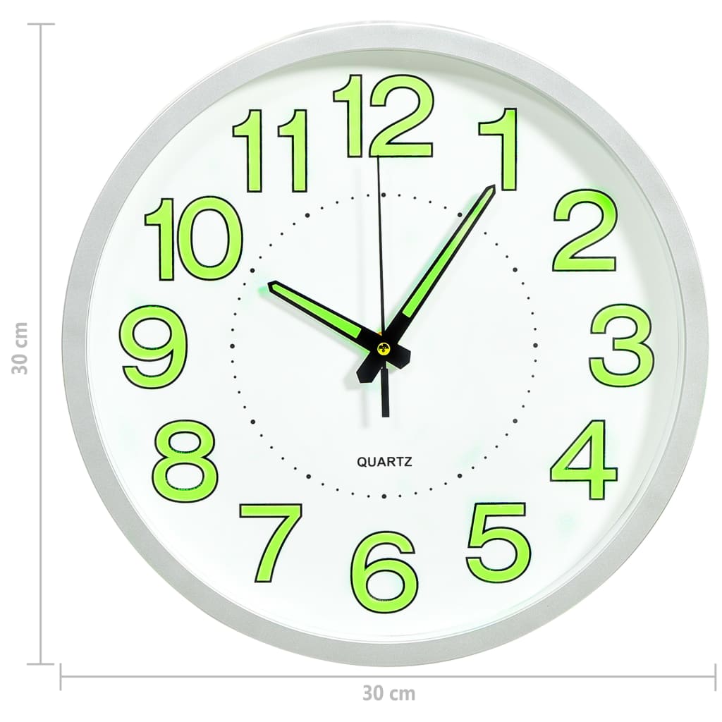 Luminous Wall Clock White 30 cm