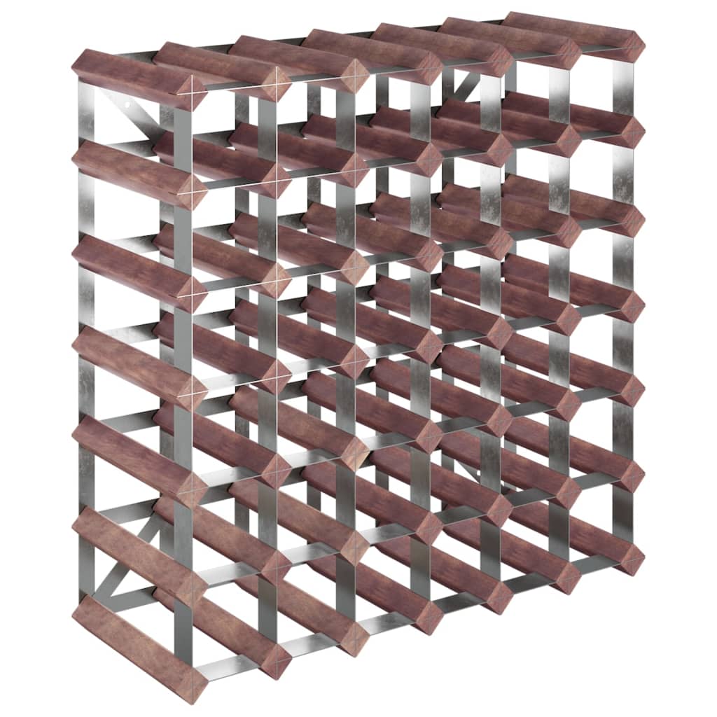 Wine Rack for 42 Bottles Brown Solid Wood Pine