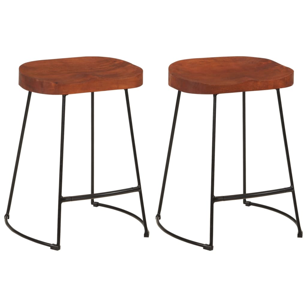 Gavin Bar Stools 2 pcs 45x38x53 cm Solid Wood Mango