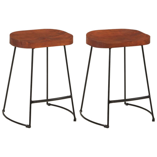 Gavin Bar Stools 2 pcs 45x38x53 cm Solid Wood Mango