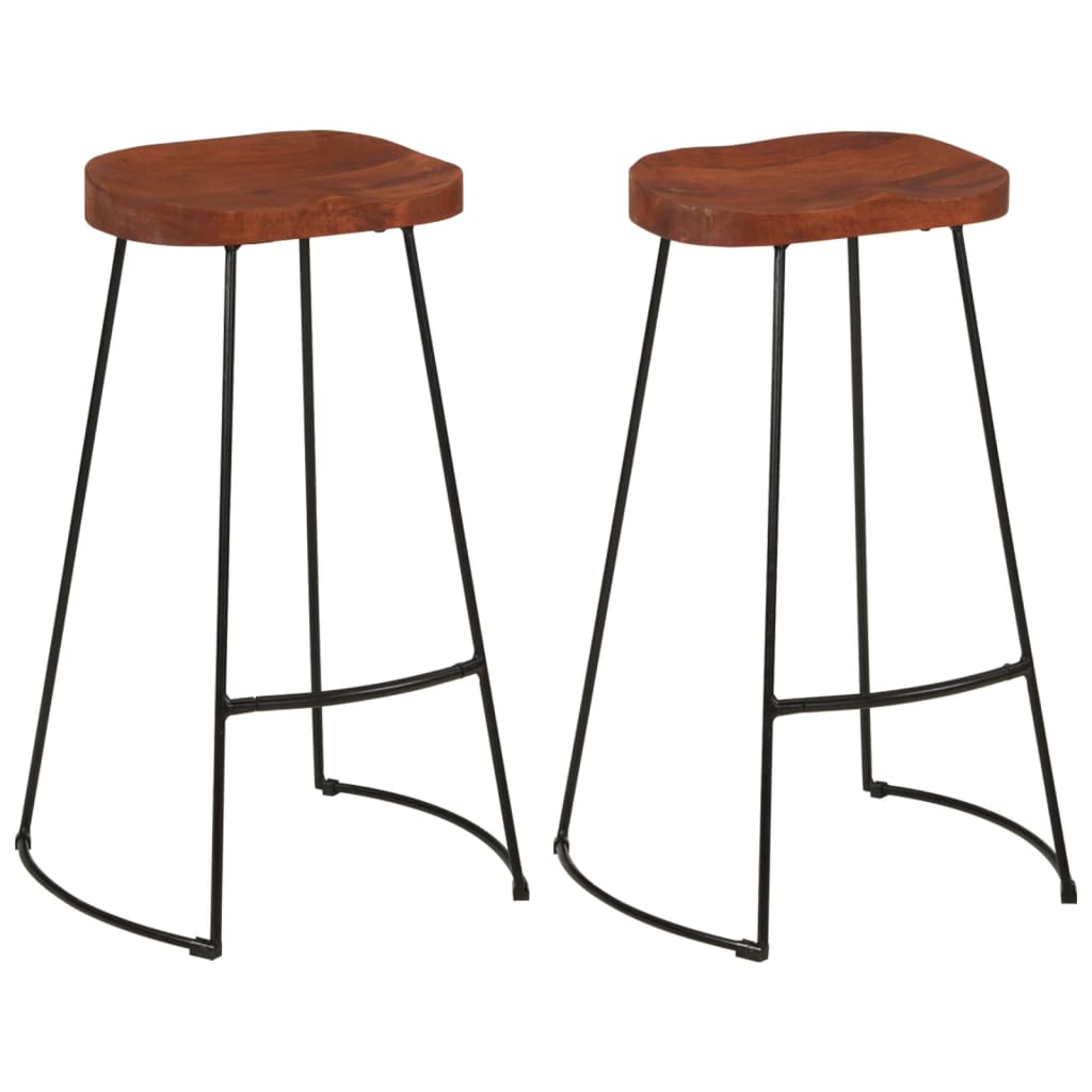 Gavin Bar Stools 2 pcs 50x40x78 cm Solid Wood Mango