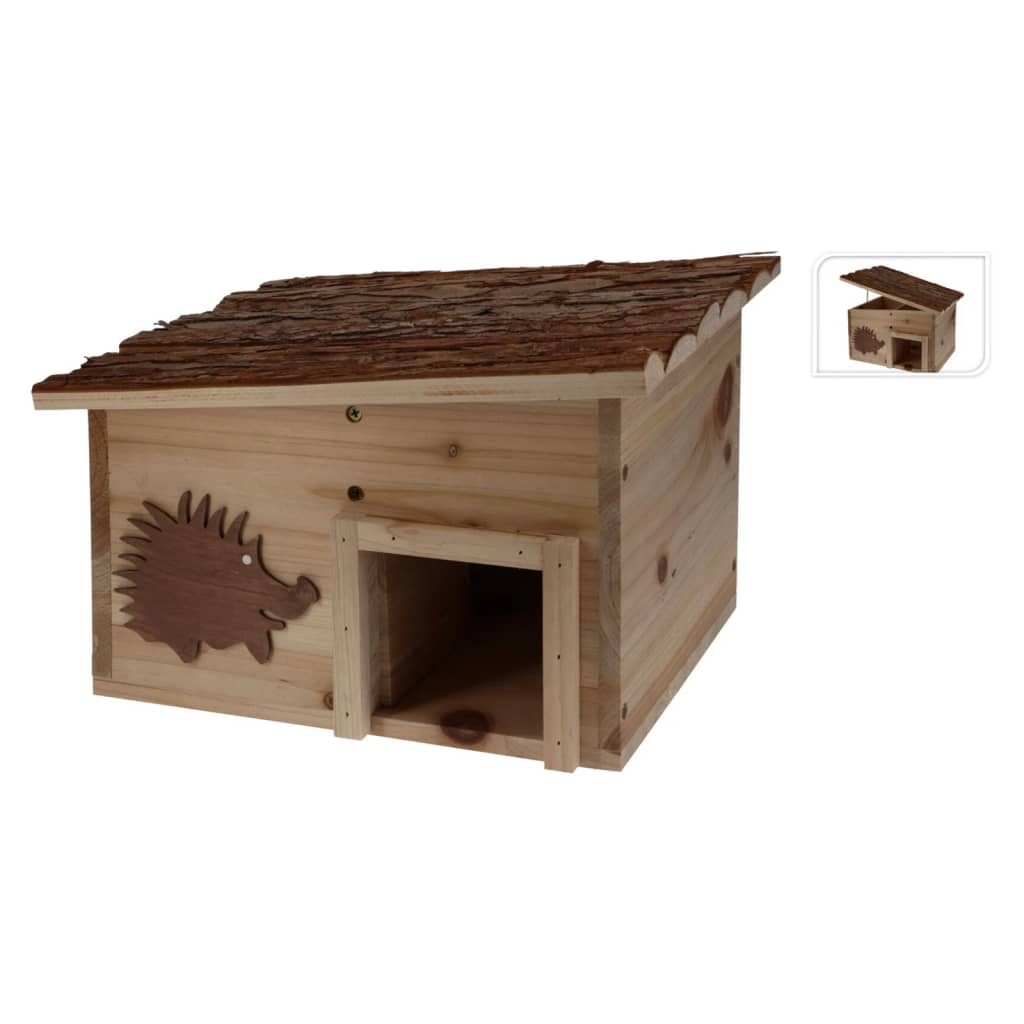 ProGarden Hedgehog House Wood with Tree Bark 34x28x22 cm